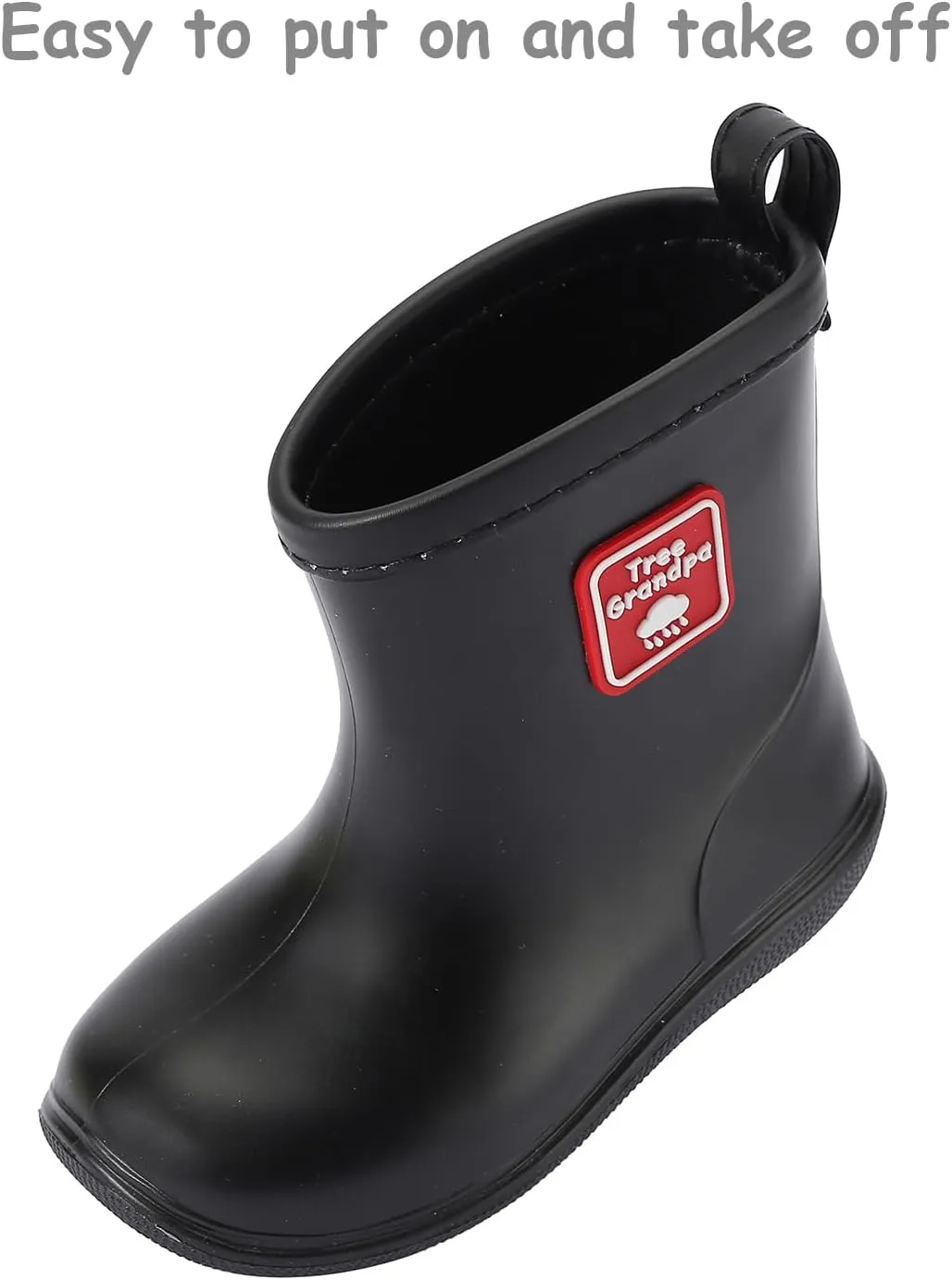 Tree Grandpa Toddler Rain Boots Baby Kids Easy-on Rain shoes Children Waterproof Shoes for Boys Girls(1-6 Years)