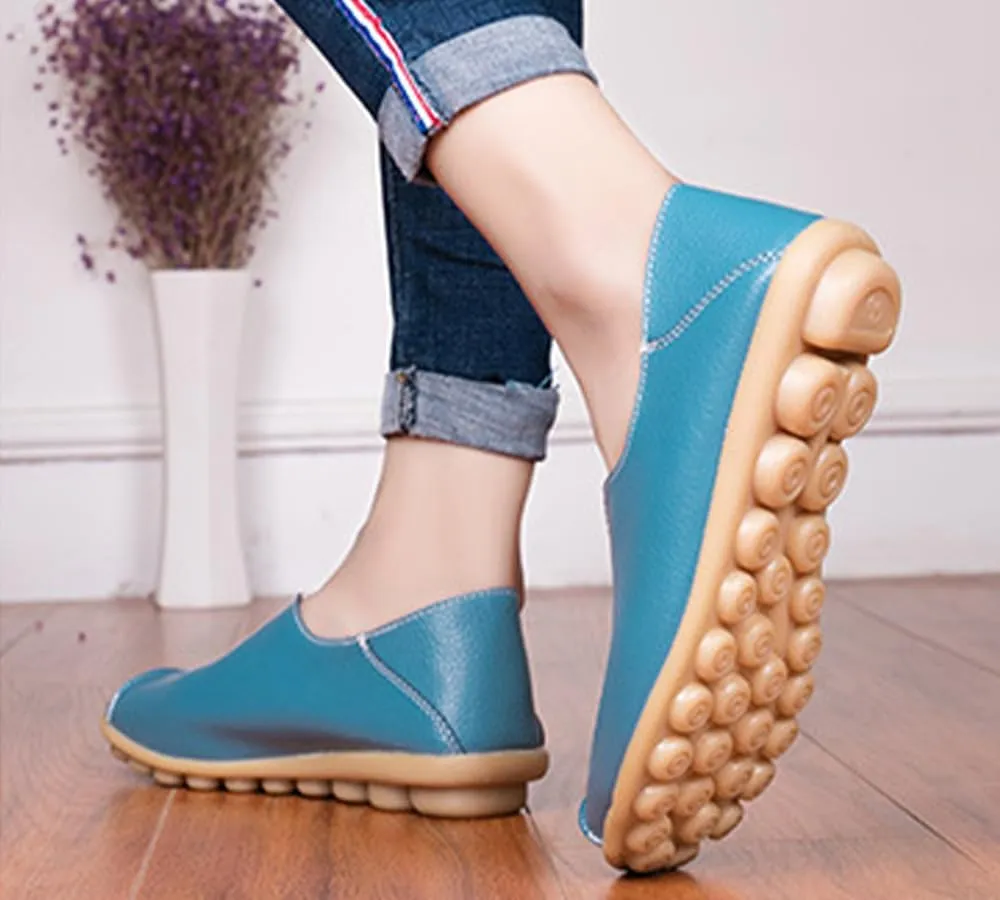 Ulalaza Women's Loafers Flats Shoes Slip On Lightweight Casual Round Toe Business Work Shoes Anti-Slip Low Heels Chunky Platform Comfort Walking Shoes