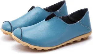 Ulalaza Women's Loafers Flats Shoes Slip On Lightweight Casual Round Toe Business Work Shoes Anti-Slip Low Heels Chunky Platform Comfort Walking Shoes