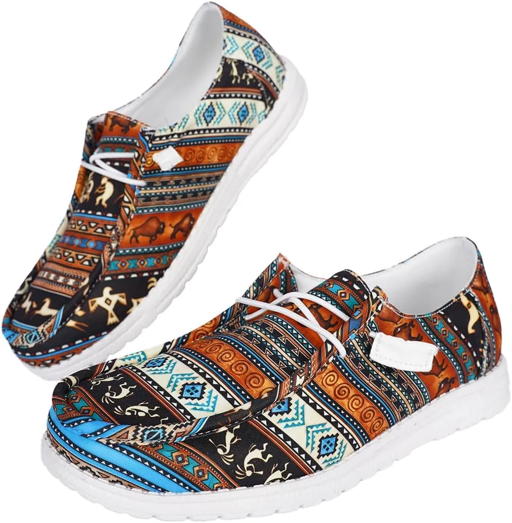 Unisex-Adult Sunflower Floral Canvas Loafers Comfortable Boat Shoes Easy Slip On Lightweight Deck Shoes Elastic Laces Outdoor Flat Walking Shoes Breathable Drving Shoes Sneakers for Women Men