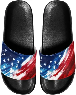 Unisex Slide Sandals with Soft Footbed Comfort Slides for Women and Men, Slide Sandals Leather Size 6-13.5