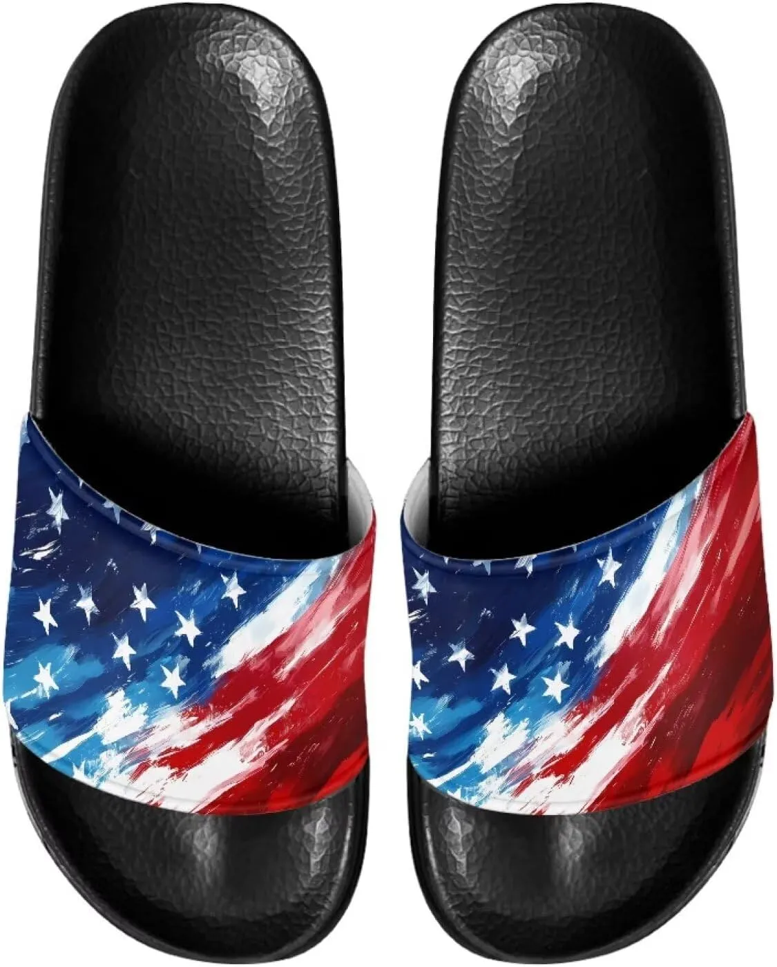 Unisex Slide Sandals with Soft Footbed Comfort Slides for Women and Men, Slide Sandals Leather Size 6-13.5