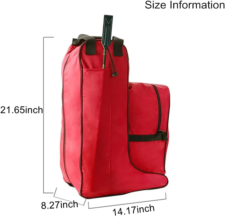 UNISTRENGH English Equestrian Tall Boots Bag Large 21.65 Inch Professional Tall Riding Boots Carry All Bags with Horse Riding Helmet Pack Compartment
