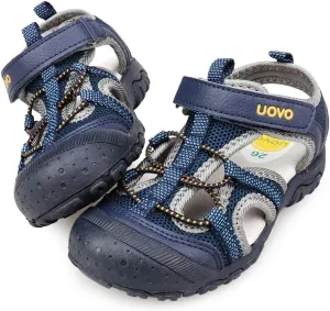 UOVO Boys Sandals Kids Sandals Hiking Athletic Closed-Toe Beach Summer Sandals for Boys Quick-Drying Slip Resistant