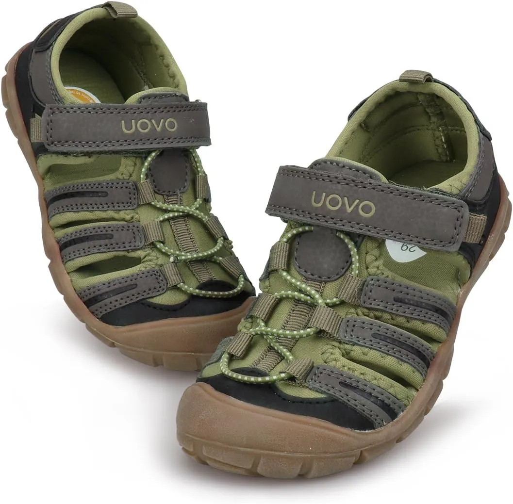 UOVO Boys Sandals Kids Sandals Hiking Athletic Closed-Toe Beach Summer Sandals for Boys Quick-Drying Slip Resistant