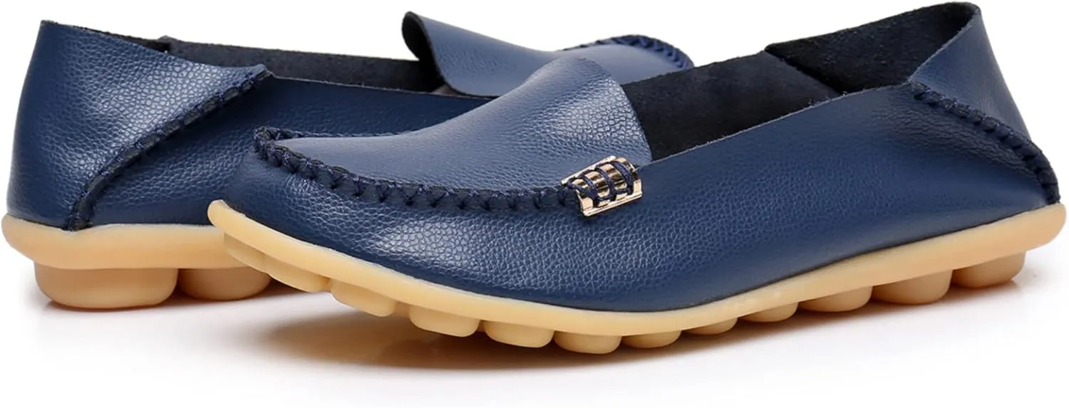 VenusCelia Women's Natural 2 Comfort Walking Flat Loafer