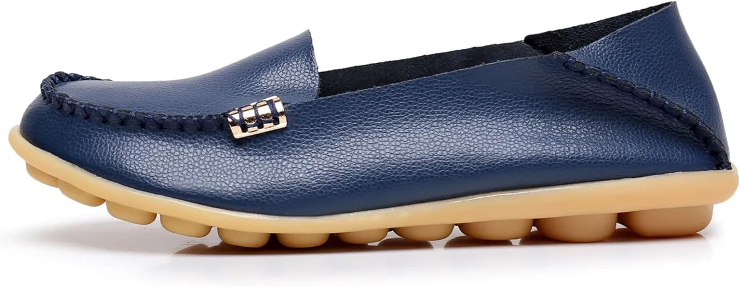 VenusCelia Women's Natural 2 Comfort Walking Flat Loafer