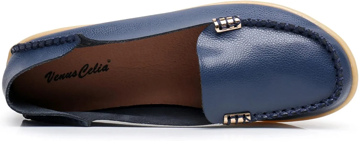 VenusCelia Women's Natural 2 Comfort Walking Flat Loafer