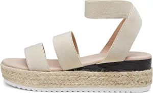 Vepose Women's 876 Cute Platform Wedge Sandals Open Toe, Espadrilles Sandals with Double Elastic Strap