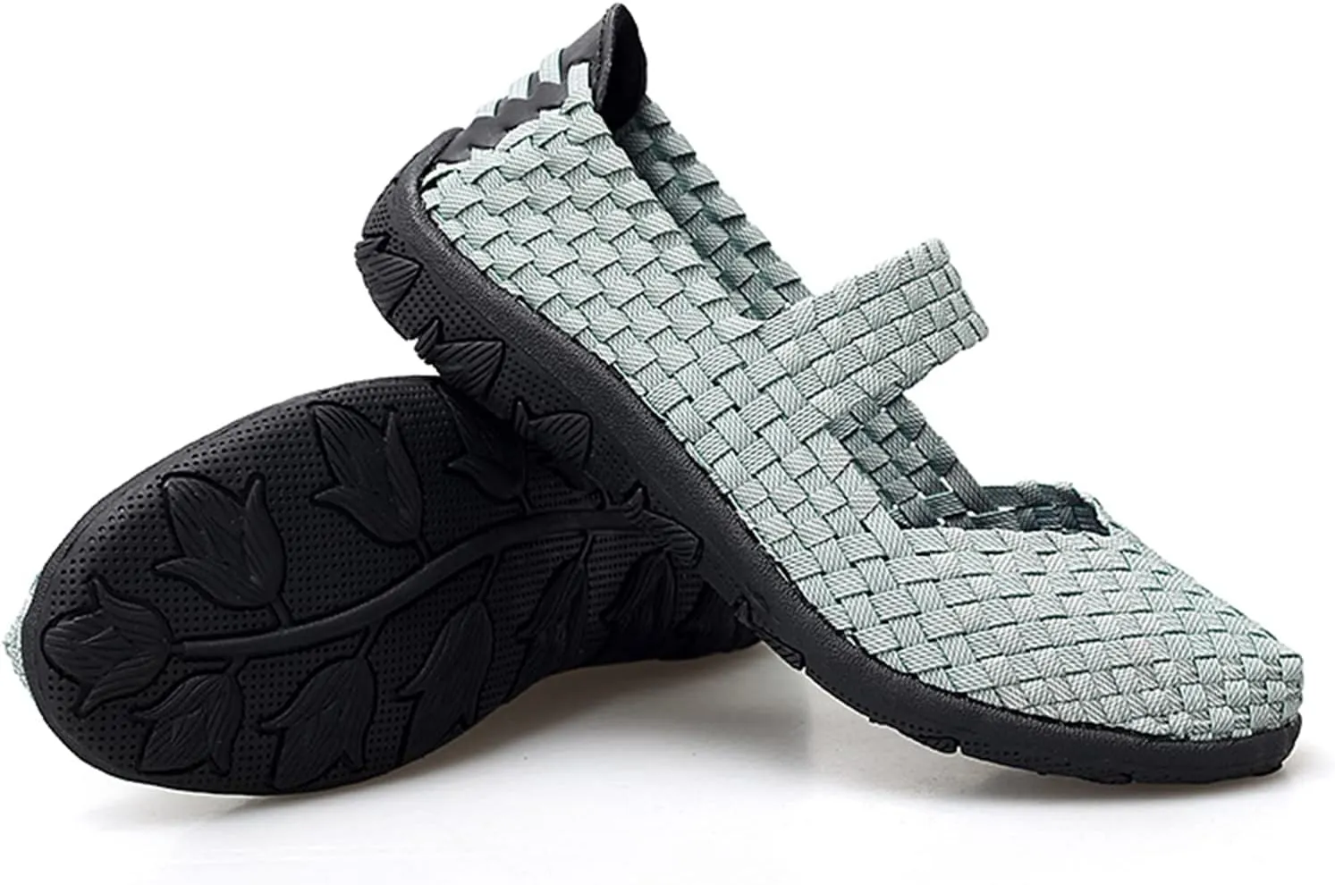 Veroders Women's Elastic Sport Sandals - Hiking Sandals Woven Elastic Walking Sandals Slip on Lightweight Sneakers