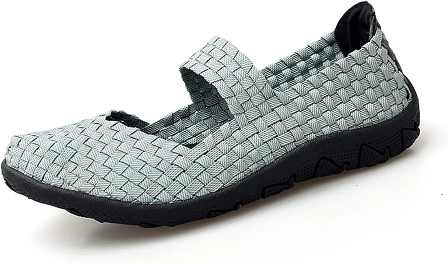 Veroders Women's Elastic Sport Sandals - Hiking Sandals Woven Elastic Walking Sandals Slip on Lightweight Sneakers