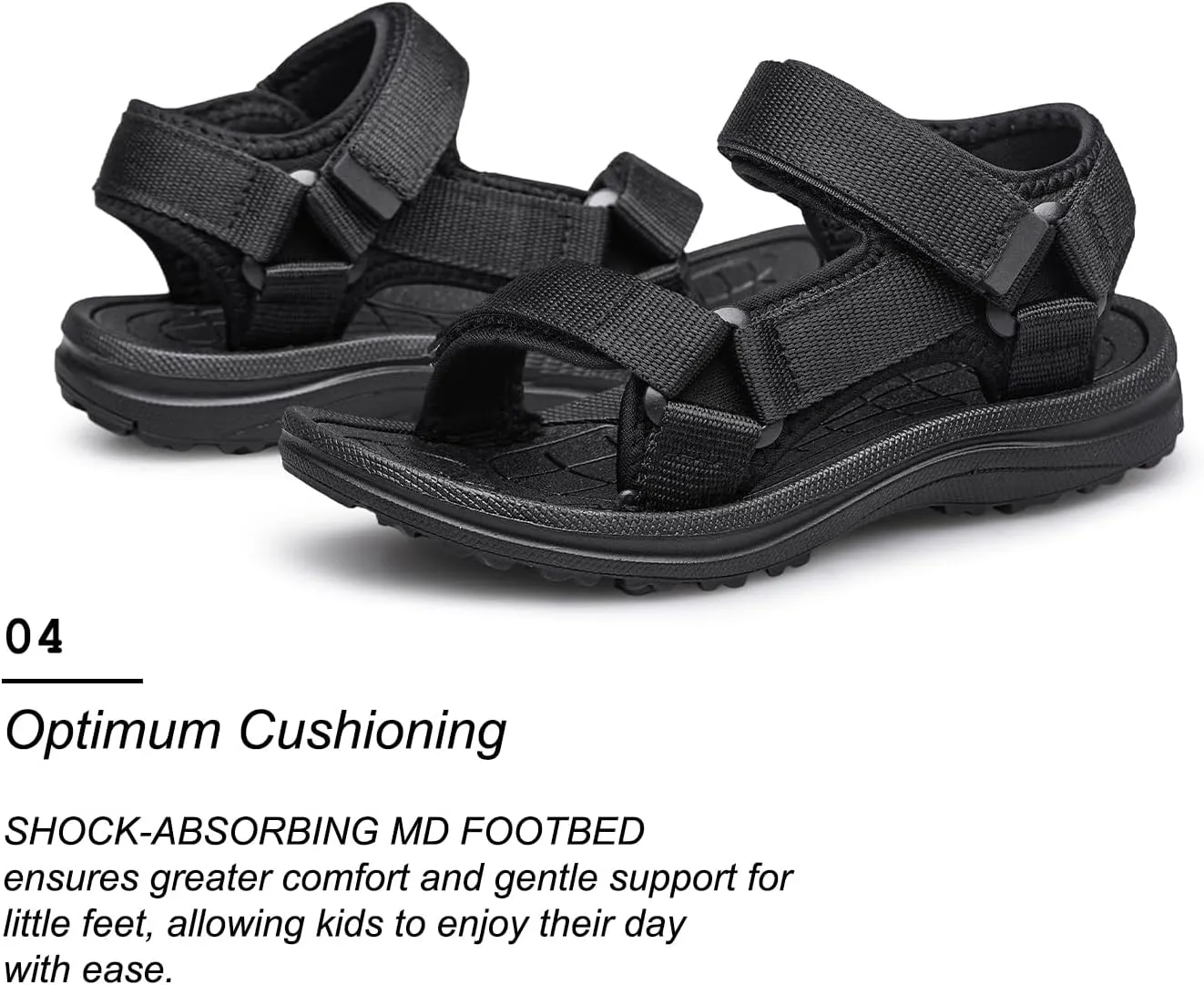 vibdiv Boys Girls Sandals Open-Toe Summer Outdoor Unisex Child Sport Sandals Athletic Lightweight(Toddler/Little Kid/Big Kid)