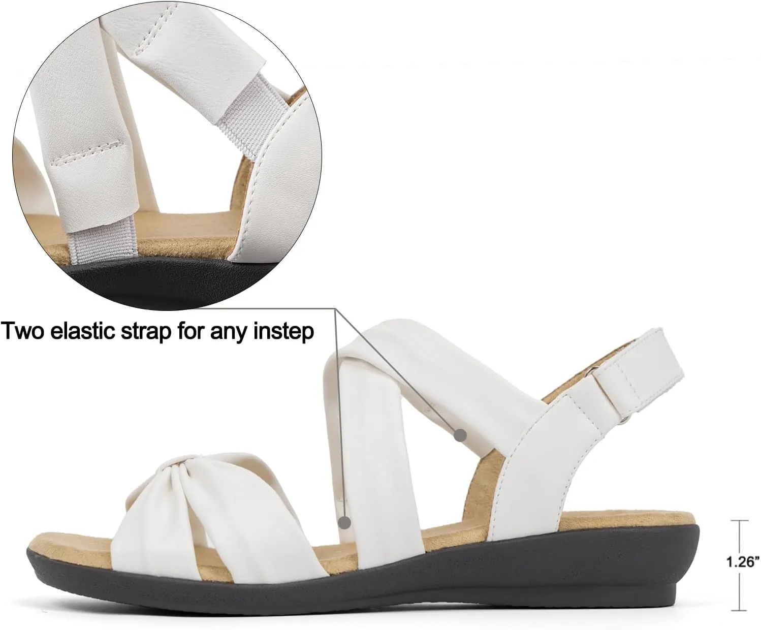 VJH confort Women’s Flat Sandals Comfortable Criss-Cross Bow Dressy Soft Straps Slip-on Flexible Summer Walking Sandals