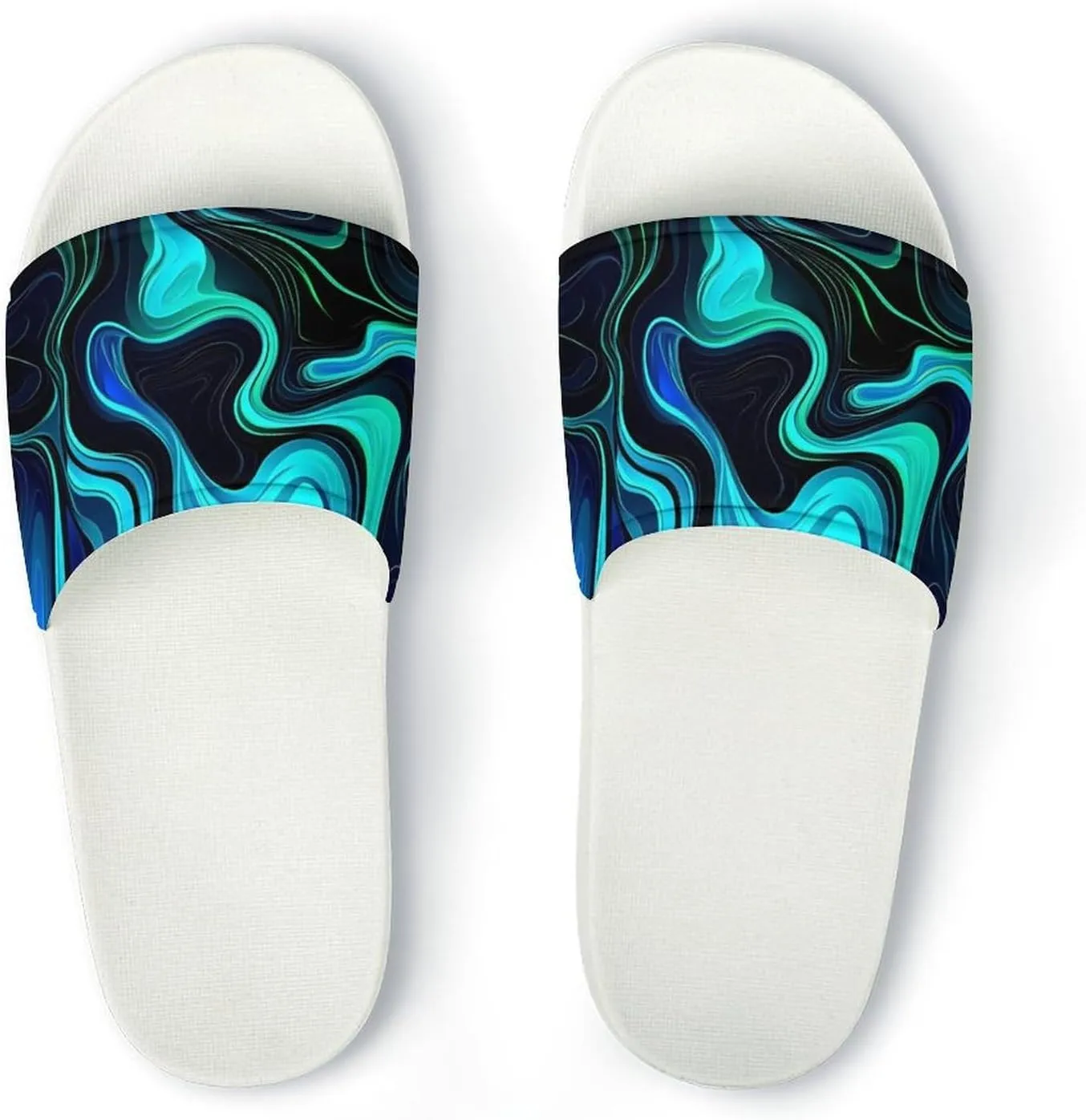 Watercolor Abstract Ink Paint Funny House Sandals Non Slip Shower Slippers Quick Drying Bathroom Shoes for Women Men