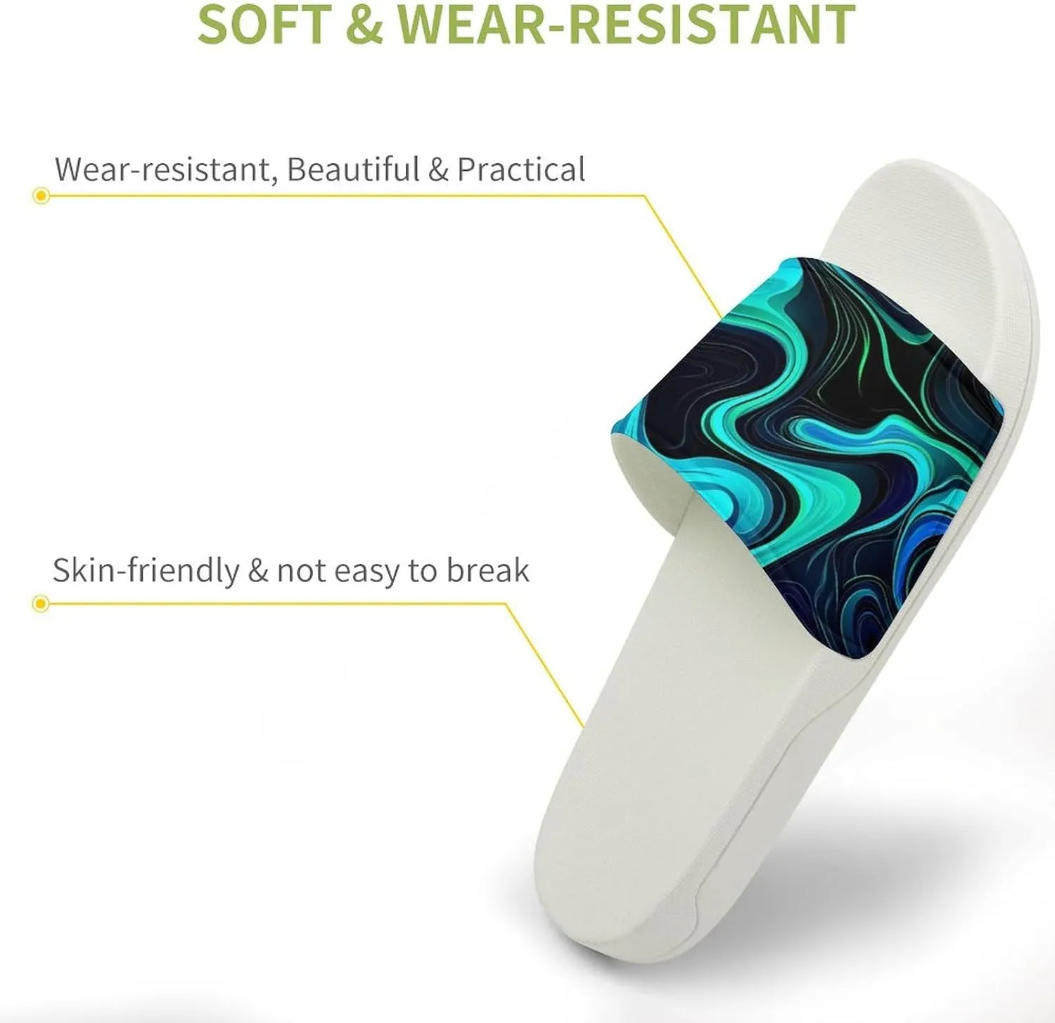 Watercolor Abstract Ink Paint Funny House Sandals Non Slip Shower Slippers Quick Drying Bathroom Shoes for Women Men