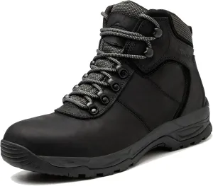 Waterproof Hiking Boots for Men, 6" Comfortable Soft Toe Shoes Mid Non Slip Hiking Shoes Outdoor Travel Shoes Leather Hiking Backpack Boots