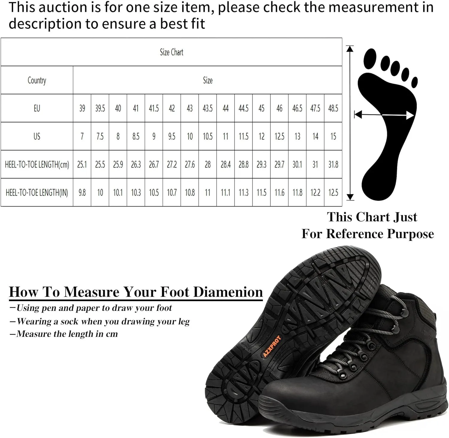 Waterproof Hiking Boots for Men, 6" Comfortable Soft Toe Shoes Mid Non Slip Hiking Shoes Outdoor Travel Shoes Leather Hiking Backpack Boots