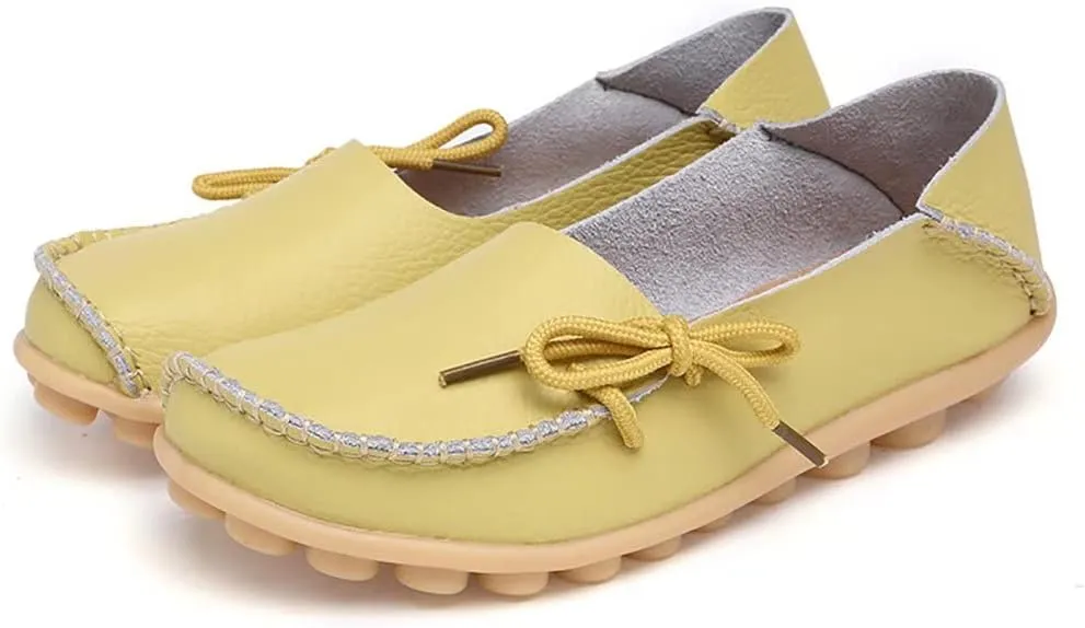 WERWAES Casual Womens Loafers Comfortable Leather Penny Flats Slip on Loafers Breathable Lightweight Driving Classic Moccasins Loafer Shoes for Womens