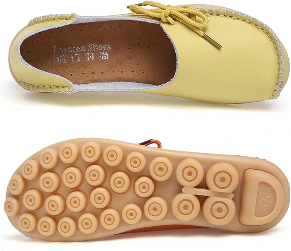 WERWAES Casual Womens Loafers Comfortable Leather Penny Flats Slip on Loafers Breathable Lightweight Driving Classic Moccasins Loafer Shoes for Womens