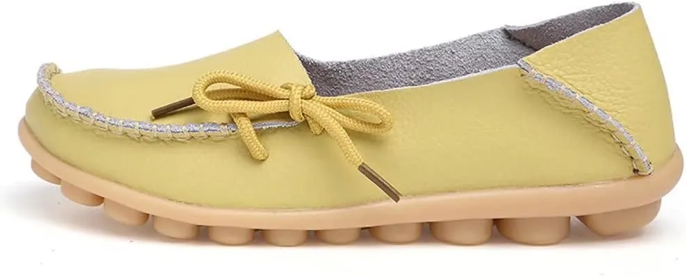 WERWAES Casual Womens Loafers Comfortable Leather Penny Flats Slip on Loafers Breathable Lightweight Driving Classic Moccasins Loafer Shoes for Womens