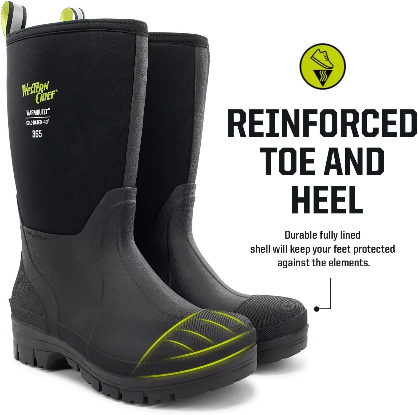Western Chief Women's 365 Neoprene Rain Boots for Women - 100% Waterproof Rubber Boots for Women with Anti-Slip Outsole - Cold-Rated Muck Boots for Women for All-Weather Protection