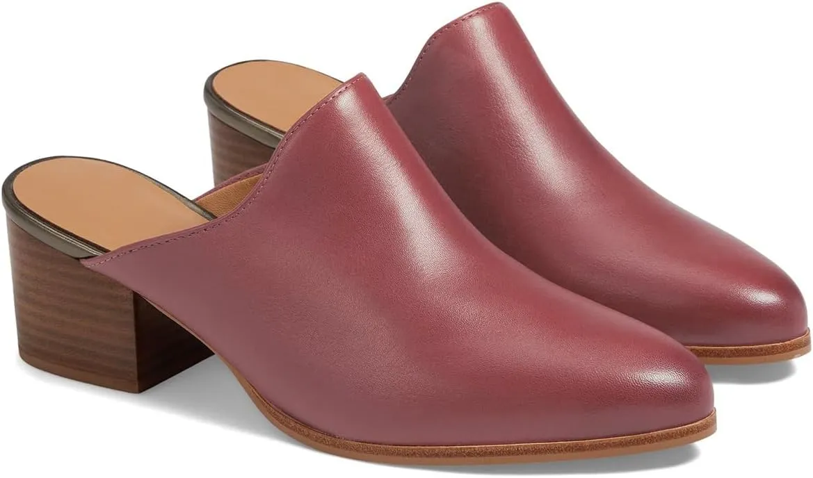 Women Chunky Block Heel Mules Pointed Closed Toe Suede Mule Sandals Slip-On Stacked Heels Booties Backless 2" Heeled Slide Shoes Comfort Fashion Casual Office Homecoming Retro 4-11 M US