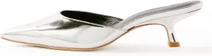 Women Kitten Heels Mules Closed Pointed Toe Slip on Backless Stiletto Slingback Heels Wedding Dress Pumps Shoes