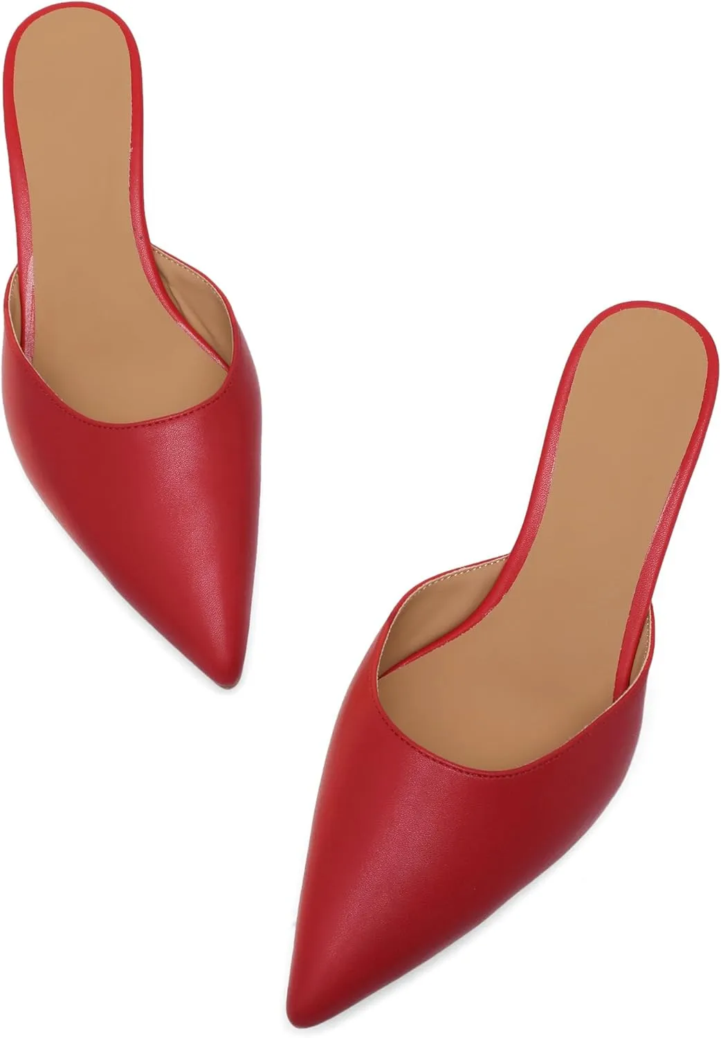 Women Kitten Heels Mules Closed Pointed Toe Slip on Backless Stiletto Slingback Heels Wedding Dress Pumps Shoes