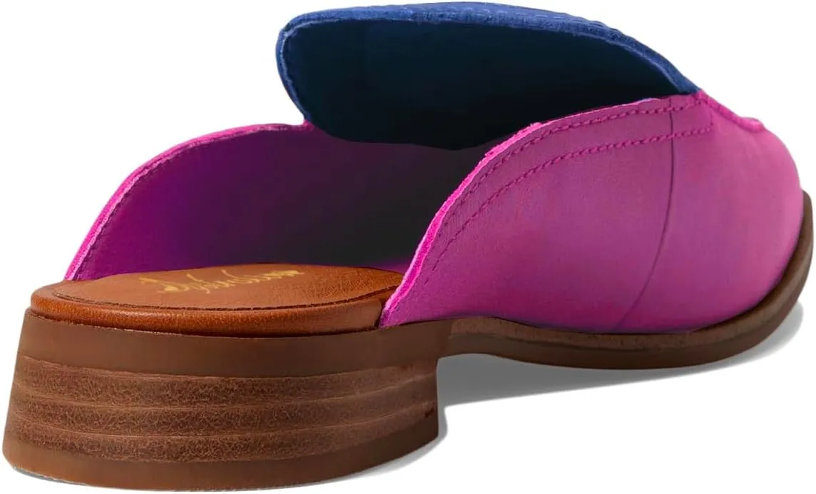 Women Low Flat Heel Mules Square Closed Toe Two-Toned Mule Sandals Slip-On 1” Chunky Stacked Heels Loafers Backless Slide Shoes Patchwork Office Club Comfort Daily Casual Retro 4-11 M US