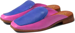 Women Low Flat Heel Mules Square Closed Toe Two-Toned Mule Sandals Slip-On 1” Chunky Stacked Heels Loafers Backless Slide Shoes Patchwork Office Club Comfort Daily Casual Retro 4-11 M US