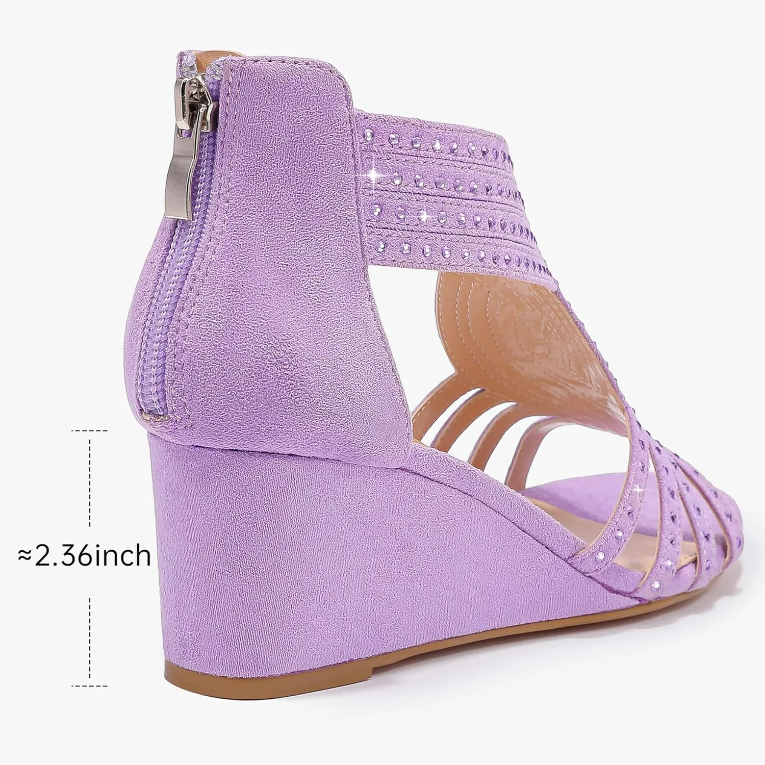 Women Wedge Sandals Sparkly Rhinestone Open Toe Fashion Dressy Sandals Evening Wedding Prom Shoes