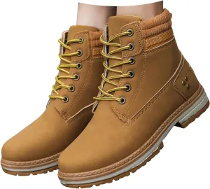 Women Work Hiking Boots Comfortable Waterproof Lace Up Lightweight Combat Boots High Top Short Ankle Boots Outdoor Camping