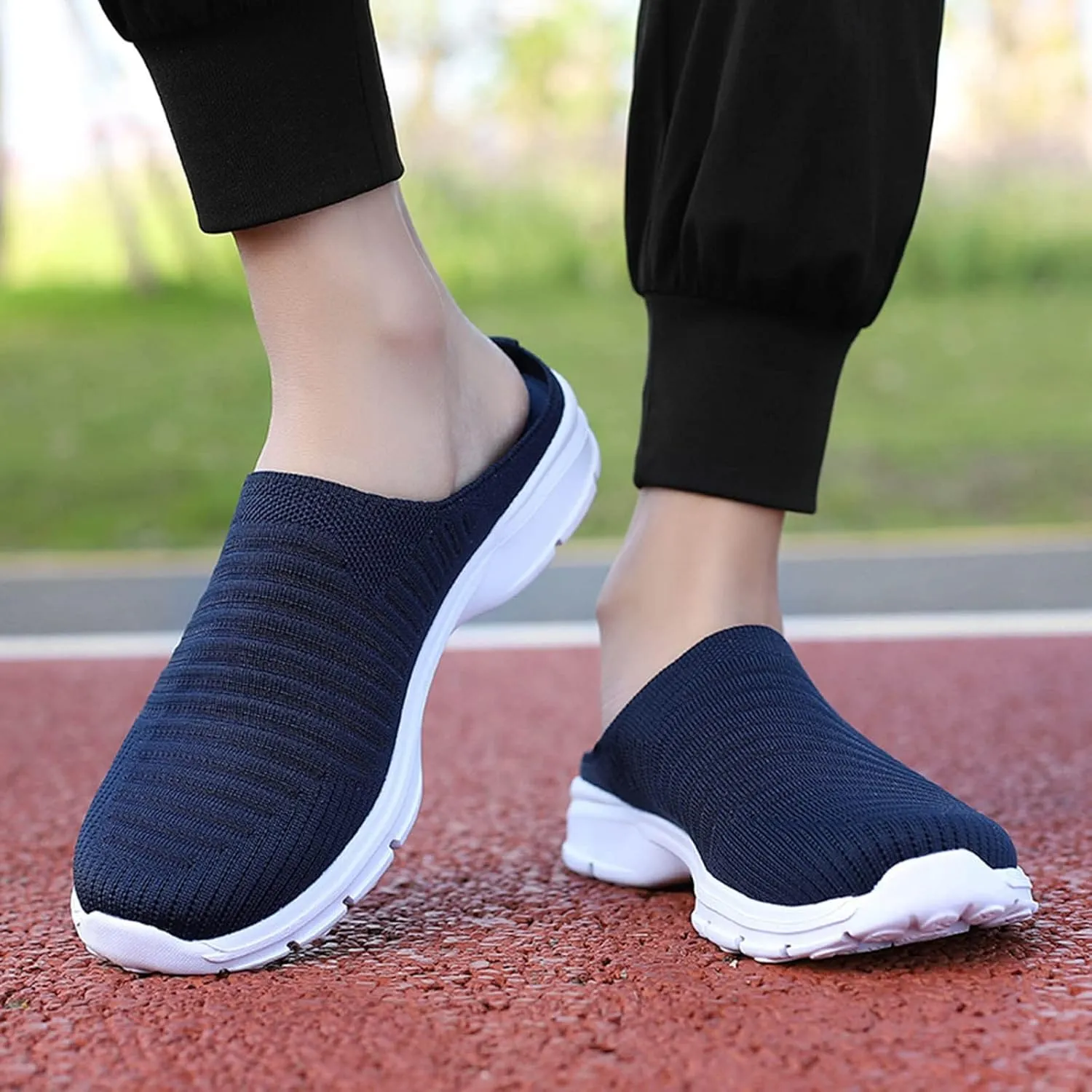 Womens Breathable Mesh Walking Mules Sneakers Womens Tennis Shoes Lightweight Women Shoes Casual Men's Fashion Sneakers Brown Tennis Shoe Loafers Dress Shoe