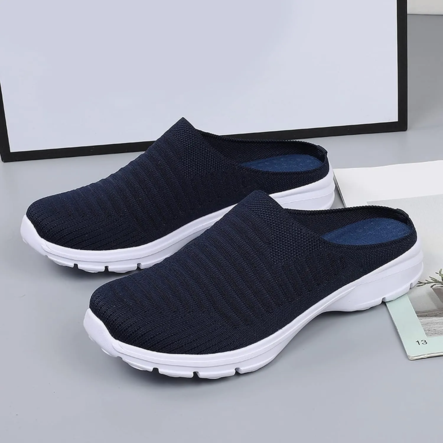 Womens Breathable Mesh Walking Mules Sneakers Womens Tennis Shoes Lightweight Women Shoes Casual Men's Fashion Sneakers Brown Tennis Shoe Loafers Dress Shoe