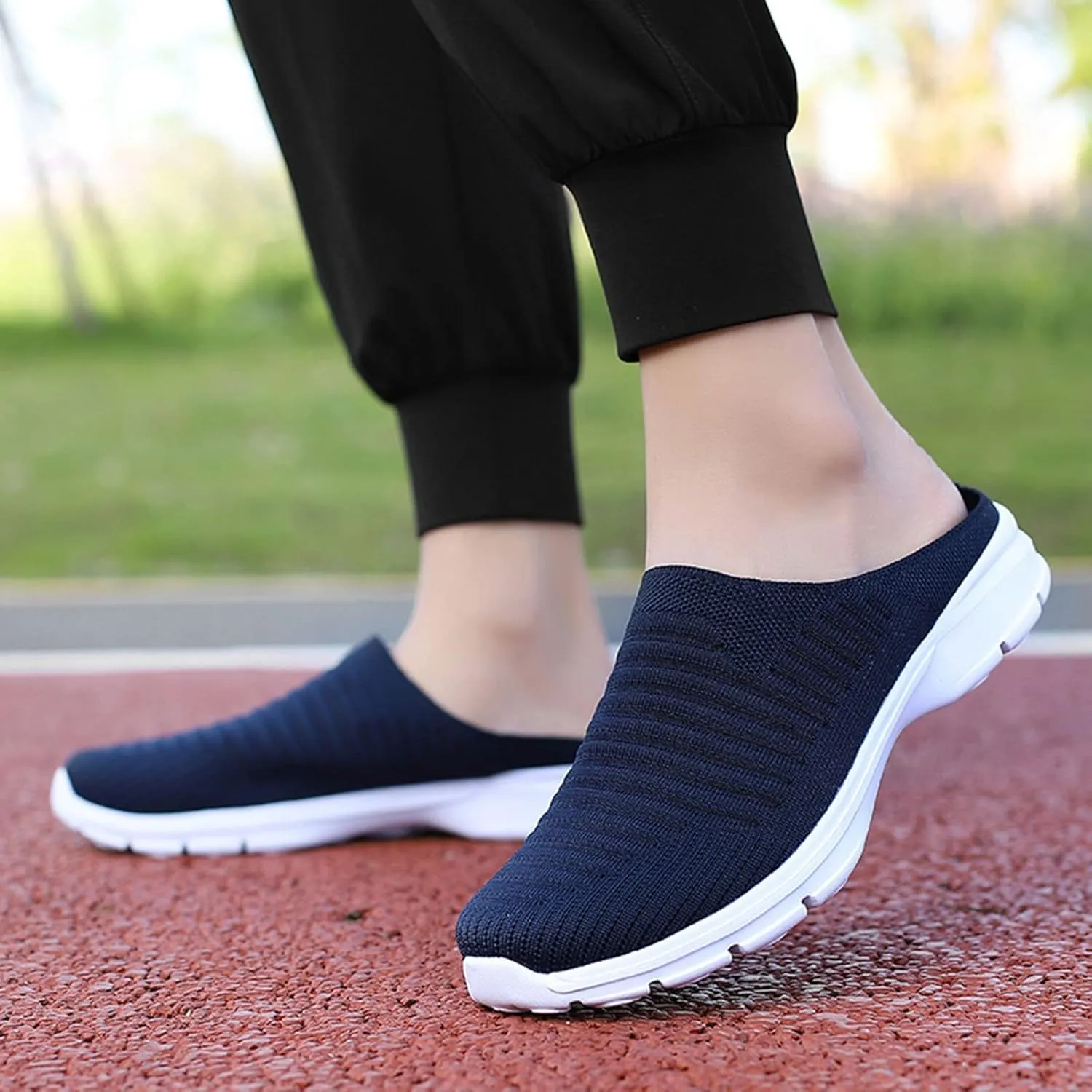 Womens Breathable Mesh Walking Mules Sneakers Womens Tennis Shoes Lightweight Women Shoes Casual Men's Fashion Sneakers Brown Tennis Shoe Loafers Dress Shoe