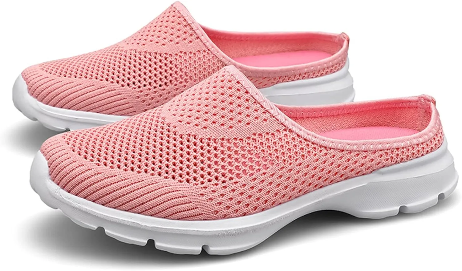 Women's Casual Slip on Half Shoes Breathable Arch Support Walking Mules Shoes Open Back Slip on Flats Non-Slip Sneakers Sandals