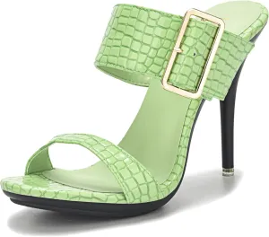 Womens Dressy Slides Shoes Two Strap Summer Mules Sandals