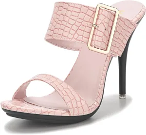 Womens Dressy Slides Shoes Two Strap Summer Mules Sandals