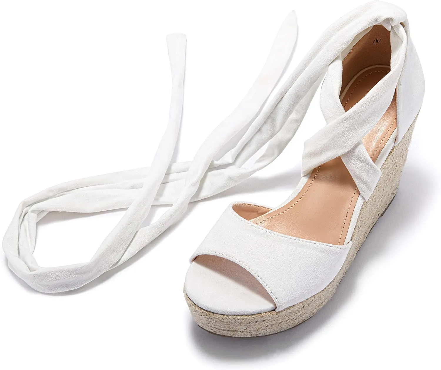 Womens Espadrilles Wedges Sandals Heels Open Toe Tie Lace Up Platform Ankle Strap Summer Dress Shoes