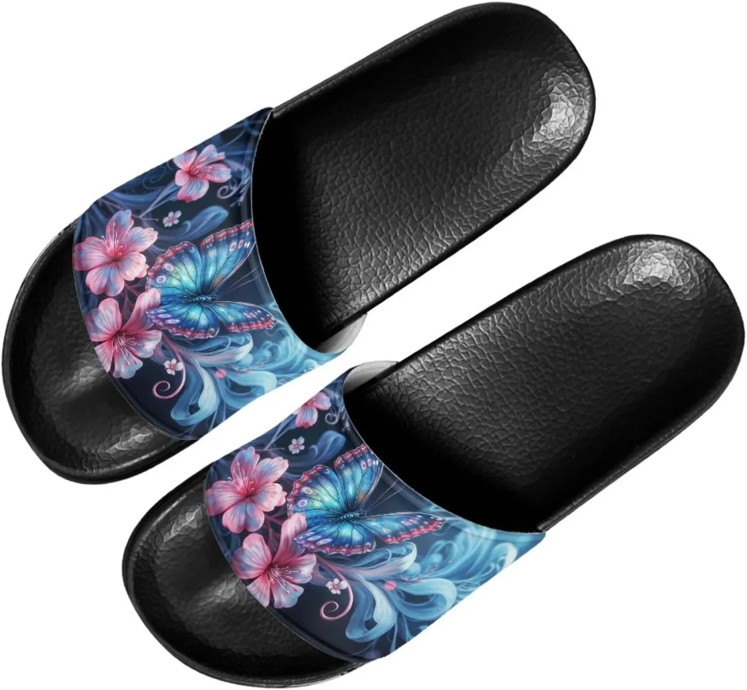 Women's Flat Sandals Comfortable Slip On Leather Slide Sandals, Women's Slide Sandals Size 6-13.5