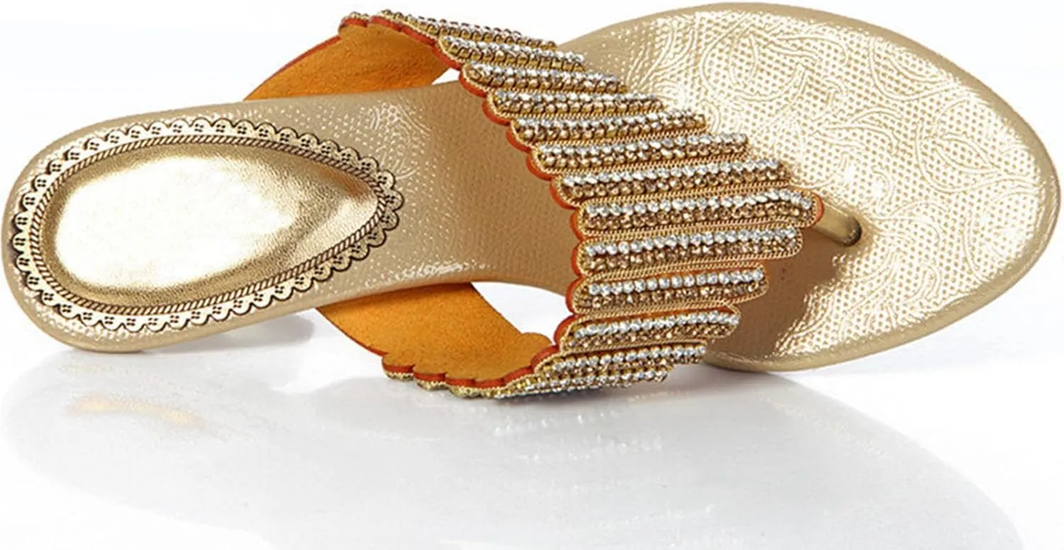 Women's Glitter Rhinestone Flip Flop Sandals Jeweled Sandals Summer Casual Sandals Womens Mules Sandals