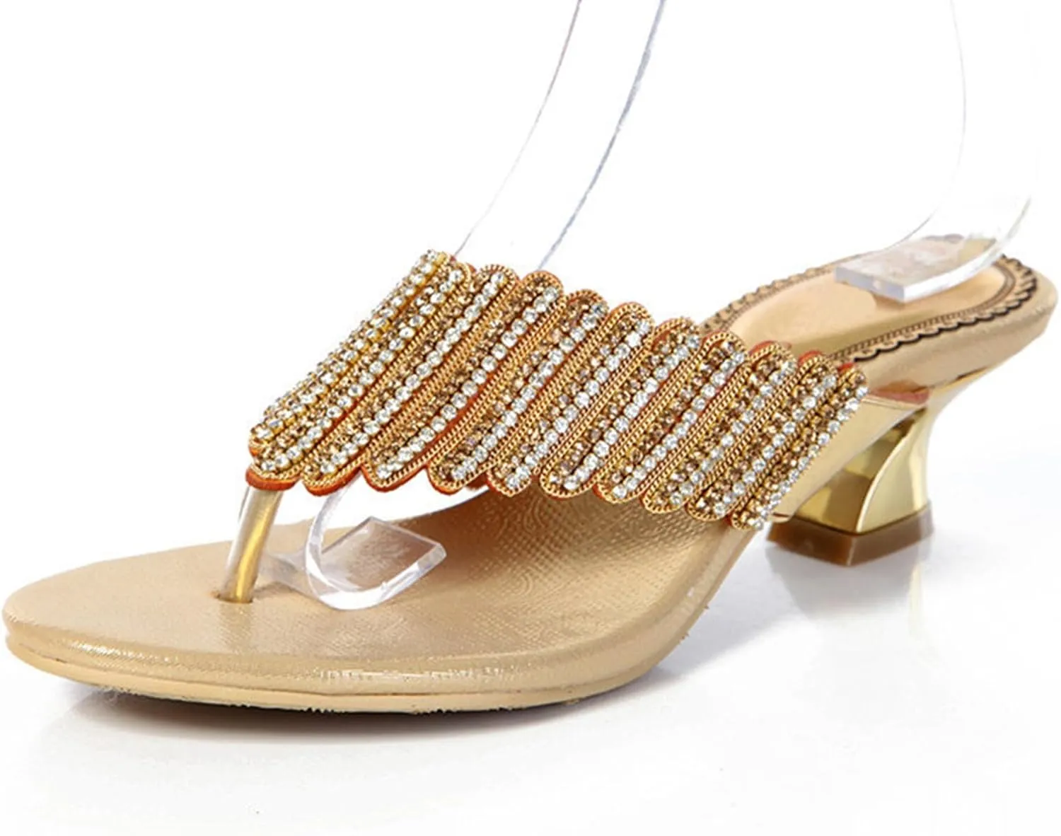 Women's Glitter Rhinestone Flip Flop Sandals Jeweled Sandals Summer Casual Sandals Womens Mules Sandals