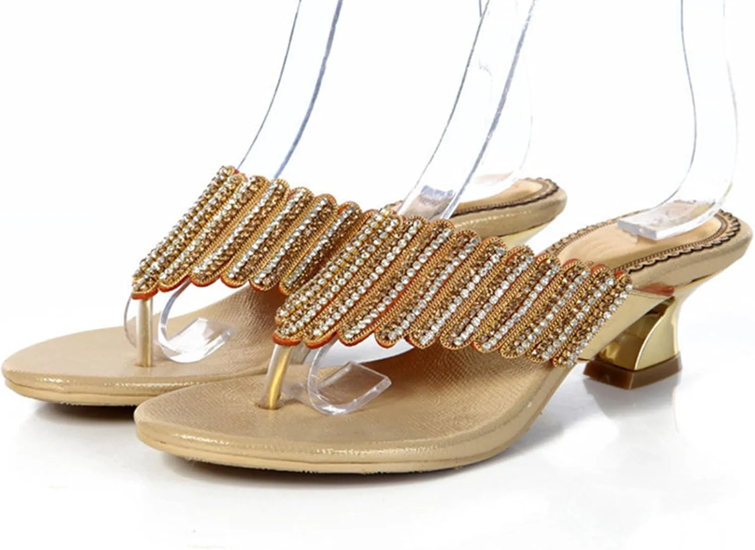 Women's Glitter Rhinestone Flip Flop Sandals Jeweled Sandals Summer Casual Sandals Womens Mules Sandals