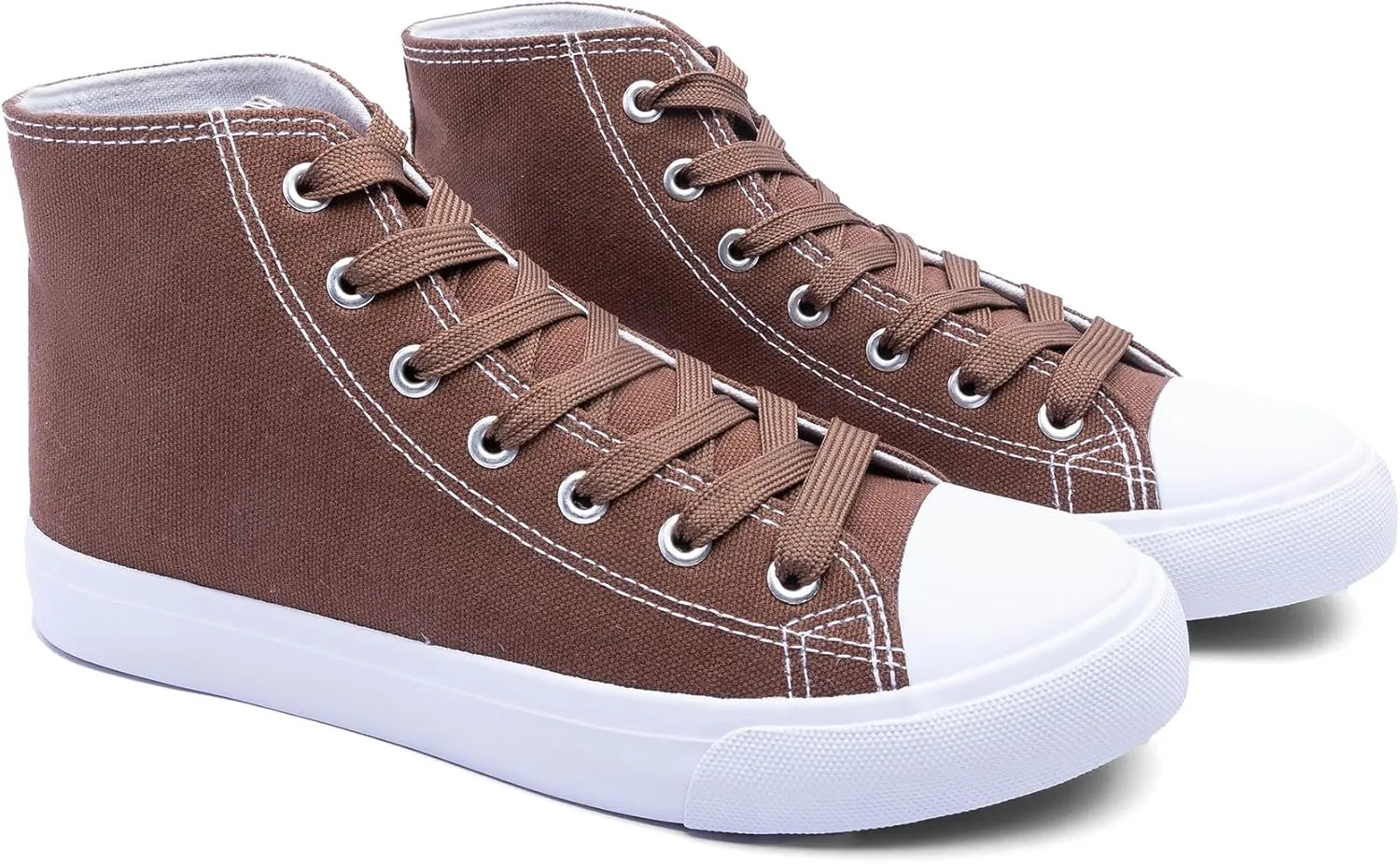Women's High-Top Canvas Sneakers – Classic Lace-Up Casual Shoes with Extra Shoelaces – Comfortable, Stylish, and Durable