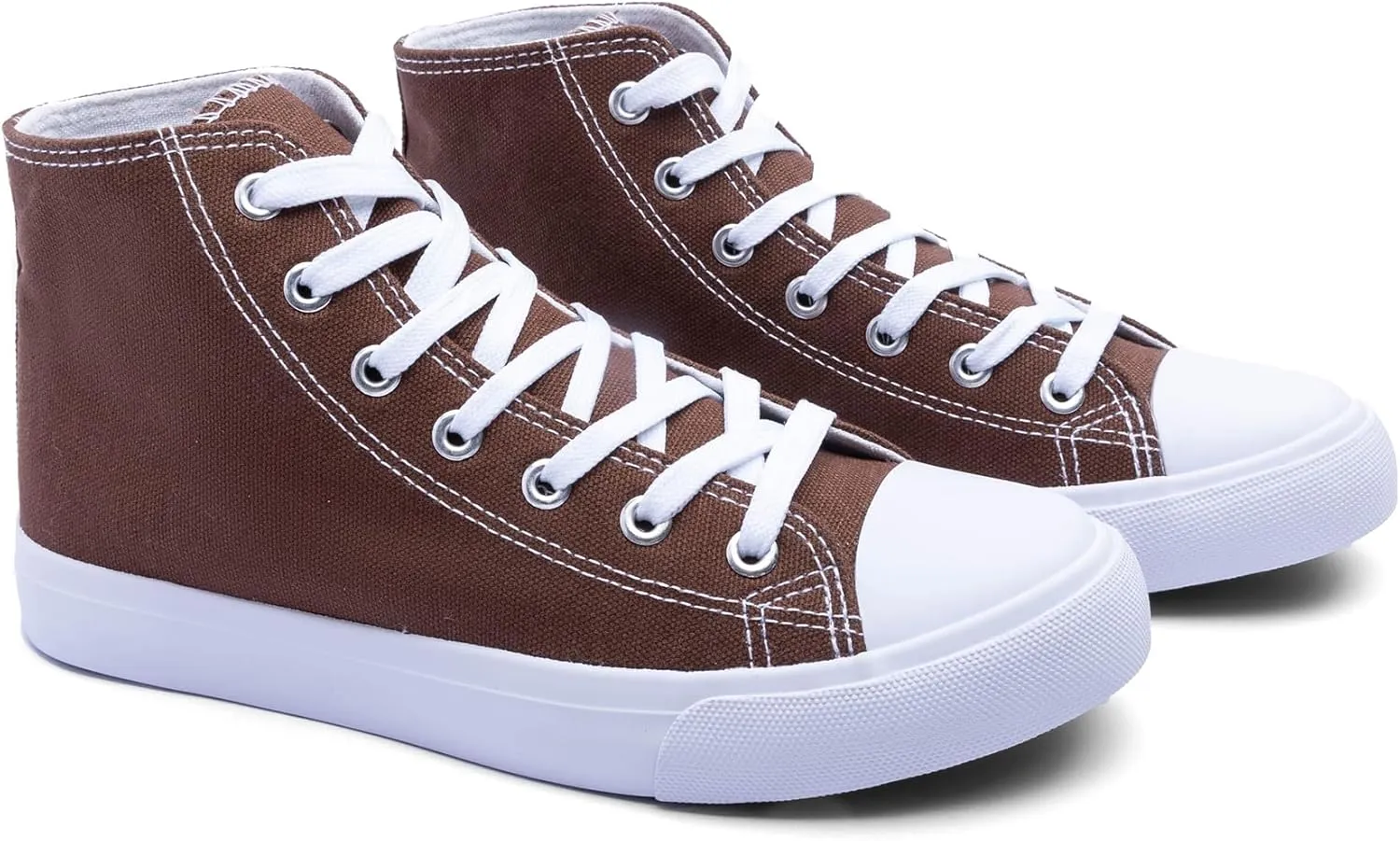 Women's High-Top Canvas Sneakers – Classic Lace-Up Casual Shoes with Extra Shoelaces – Comfortable, Stylish, and Durable