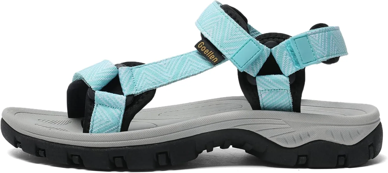Women's Hiking Sport Sandals Water Outdoor Athletic Shoes With Arch Support Adjustable Velcro Beach Shoes