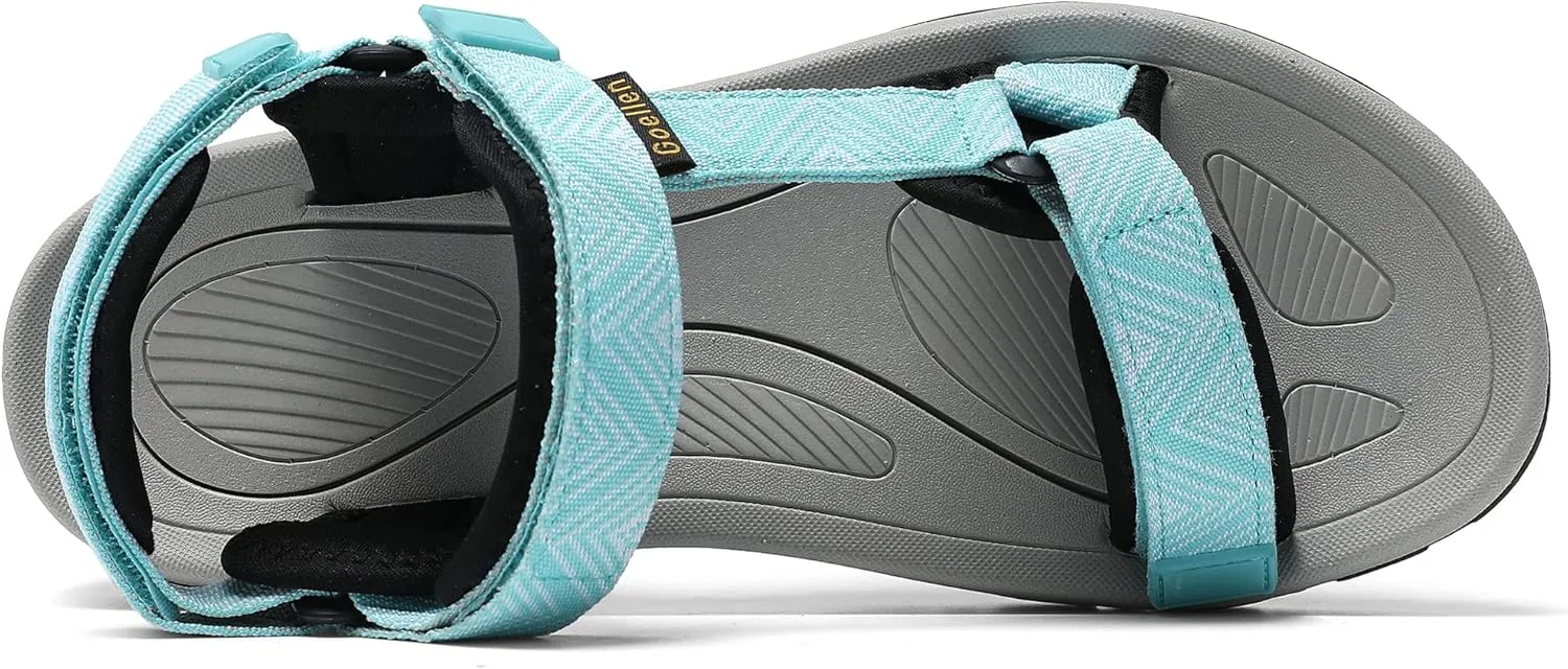 Women's Hiking Sport Sandals Water Outdoor Athletic Shoes With Arch Support Adjustable Velcro Beach Shoes