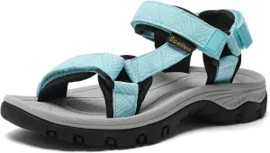 Women's Hiking Sport Sandals Water Outdoor Athletic Shoes With Arch Support Adjustable Velcro Beach Shoes