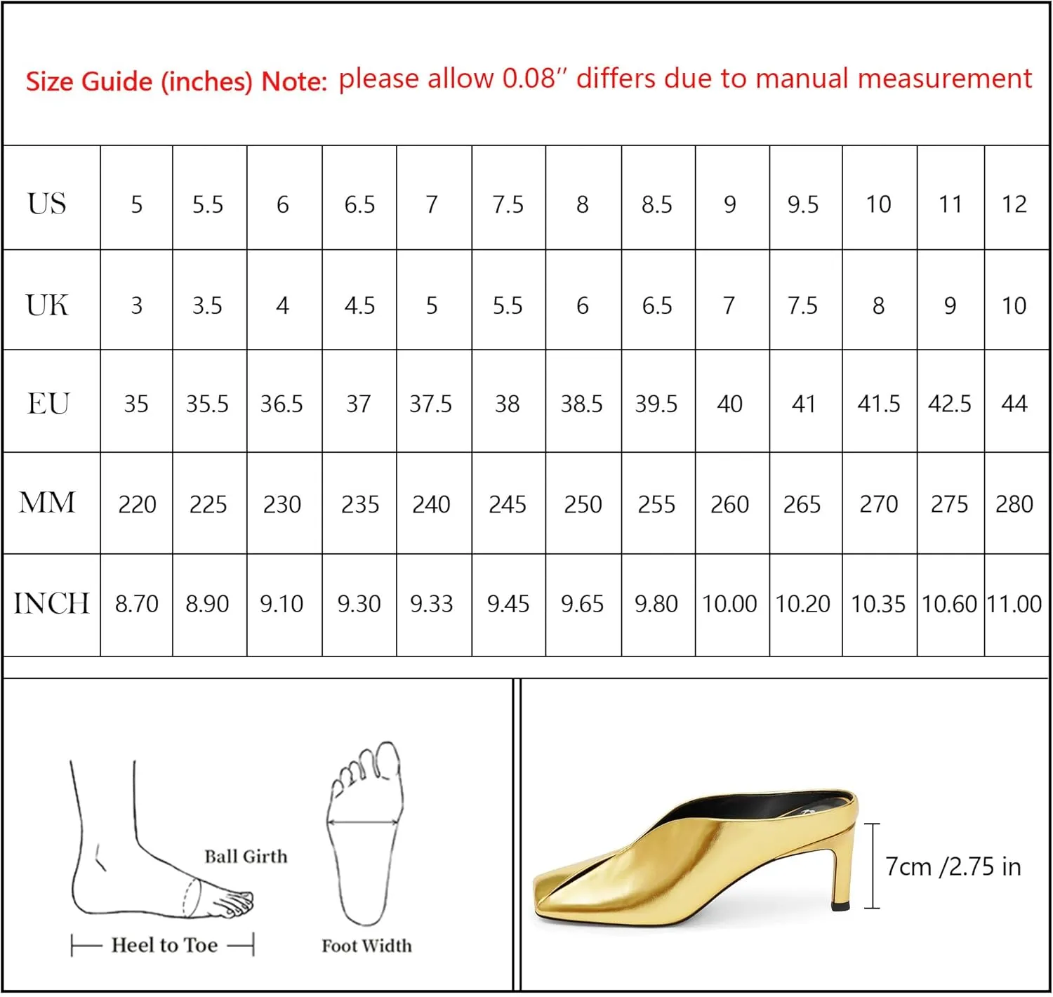 Womens Kitten Heels Square Closed Toe Stiletto Mule Heels Slip on Sandals Comfort Dress Party Pumps