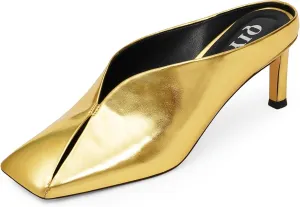 Womens Kitten Heels Square Closed Toe Stiletto Mule Heels Slip on Sandals Comfort Dress Party Pumps